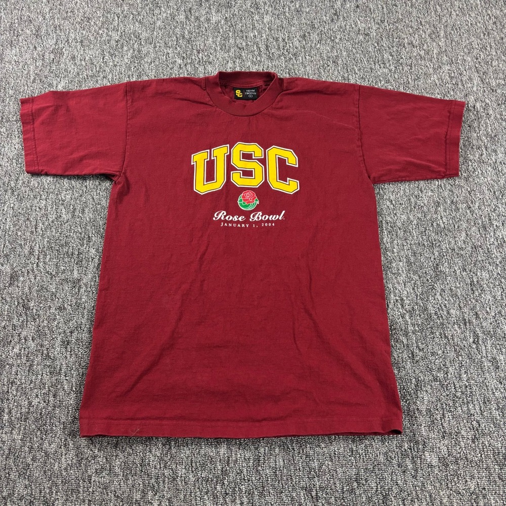 USC Trojans Vintage 2004 Rose Bowl Game Collegiate Heavyweight T-Shirt Red Large